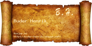 Buder Henrik névjegykártya